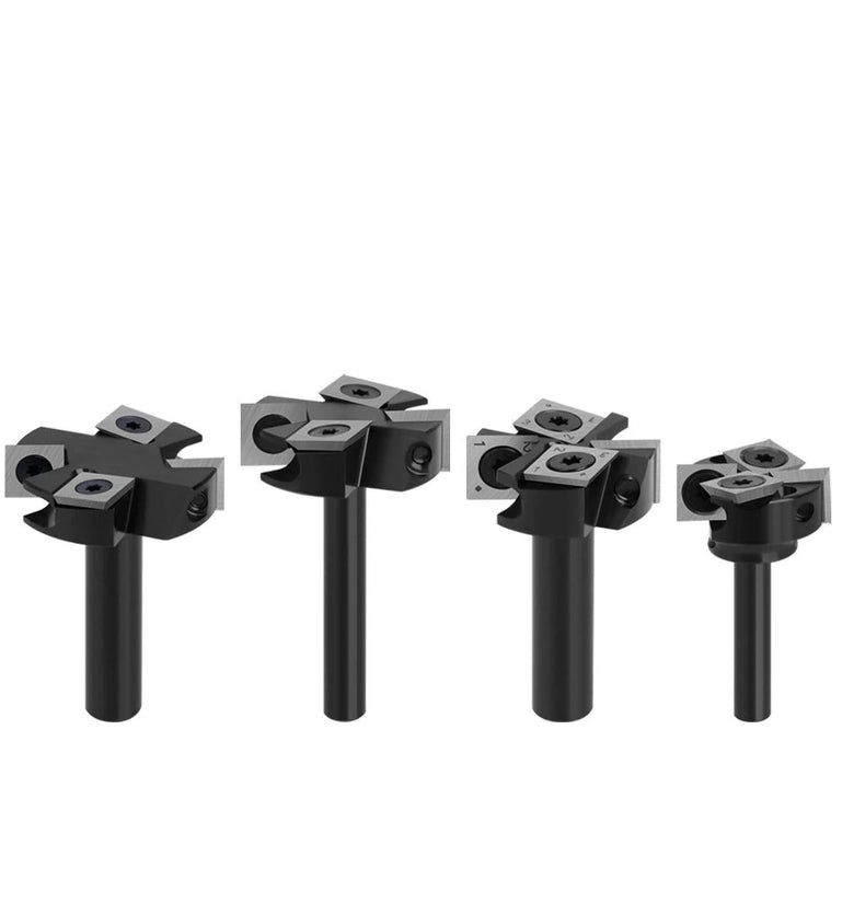 LAVIE 1/4 Inch 8mm 12mm 1/2 Inch Shank 4 Flutes CNC Spoilboard Surfacing Router Bit Slab Flattening Router Bit with 1