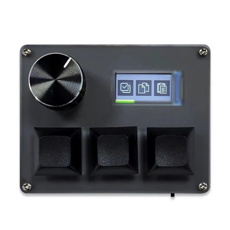 3 Key USB Wired Keyboard Programmable LCD Screen RGB Lighting Rotary Encoder for Designers Gamers Creators