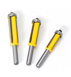 8mm Shank 4 Flute Tungsten Steel Router Bit with Bearing for Wood Trimming Deburring Fillet Rounding Engraving