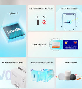 5Pcs Sonoff ZBMINI L2 Smart Zigbe3.0 Switch No Neutral Required Intelligent Two-way Control Relay Module Timer Voice Control with Alexa Google Zigbe Hubs