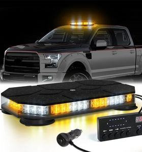 Diamond-shaped Car Roof Warning Light 42 LED Roof Top Strobe With Controller For Truck Ambulance Snow Plow Magnetic Mount Emergency Safety Lights