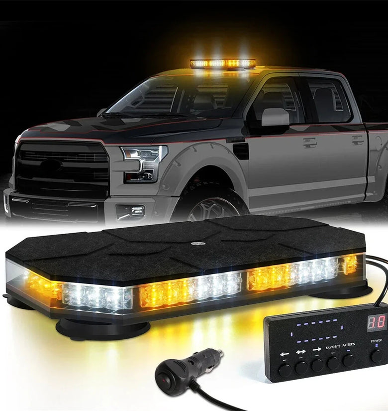 Diamond-shaped Car Roof Warning Light 42 LED Roof Top Strobe With Controller For Truck Ambulance Snow Plow Magnetic Mount Emergency Safety Lights