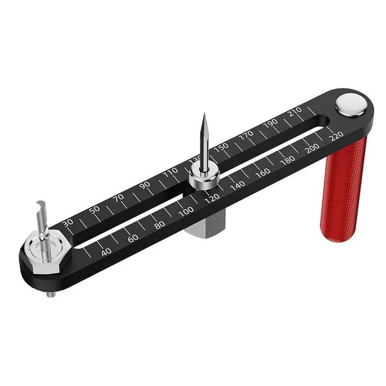 BOHAN Adjustable Circle Cutter 50-210mm Aluminum Alloy Hole Saw with Cobalt Steel Milling Cutter for Wood Metal Drywall Carpentry Crafts