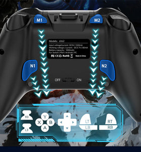 CX-268 Wireless Gaming Controller with Hall Joystick and Hall Trigger RGB Lighting Vibration&Turbo Function Programmable Back Buttons 1000mAh Battery Gamepad for PS4 Switch PC Android iOS