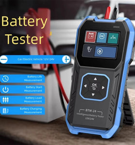 FNIRSI BTM-24 Automotive Battery Tester 12V 24V High-Definition Color Screen Reverse Polarity Overvoltage Protection Comprehensive Battery Analysis Tool Advanced Safety Features
