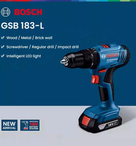 GSB 183-L for Bosch Cordless Impact Drill 18V Brushless Motor 56Nm Torque LED Light Two Speed Metal Chuck