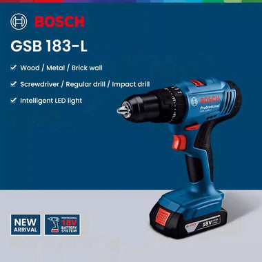GSB 183-L for Bosch Cordless Impact Drill 18V Brushless Motor 56Nm Torque LED Light Two Speed Metal Chuck