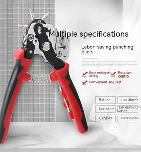 Multi-Size Hole Puncher 2/2.5/3/3.5/4/4.5mm Stainless Steel Professional Leather Punching Tool For DIY Cardboard Plastic Craft Durable Material Sleek