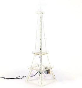 DIY Eiffel Tower Electronic Kit Bluetooth LED USB Audio Amplifier Multi-Color Lights Easy Assembly Compatible with Android iOS 585mm