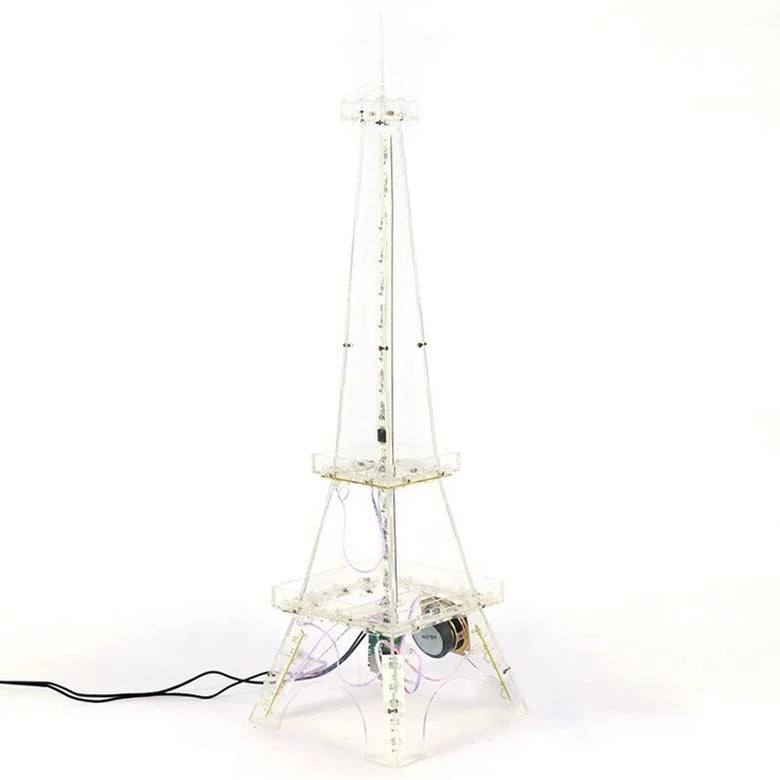DIY Eiffel Tower Electronic Kit Bluetooth LED USB Audio Amplifier Multi-Color Lights Easy Assembly Compatible with Android iOS 585mm
