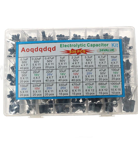 630pcs/set 24 Values High Frequency Electrolytic Capacitor Kit Set 0.1UF-1000UF Aluminum Capacitors for DIY Project Experiments