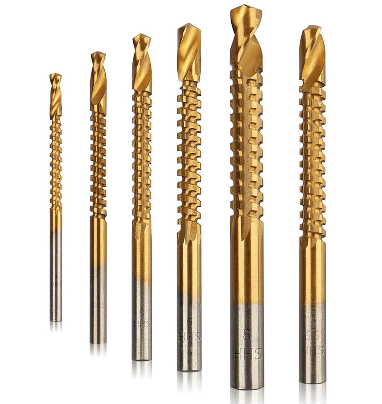 6PCS Titanium Cobalt Drill Bit Set 3mm-8mm High Speed Drilling Bits for Cutting and Drilling