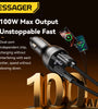 ESSAGER ES-CC17 100W 2-Port USB PD Car Charger Adapter with USB-A+Type-C PD3.0 QC3.0 AFC FCP SCP PPS VOOC Fast Charging with LED Digital Display for iPhone 16 16 Pro 15 14 13 Pro Max for Samsung Galaxy Z Flip6 for Xiaomi 15pro