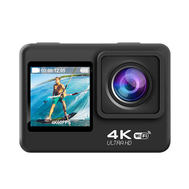 AUSEK 4K 60fps Action Camera with Dual Screen Sport Camera Anti-Shake Remote Control Video Wifi Oet Wide Angle DV Camera Sports Camera 30m Waterproof Ratingutdoor Cycling Helm