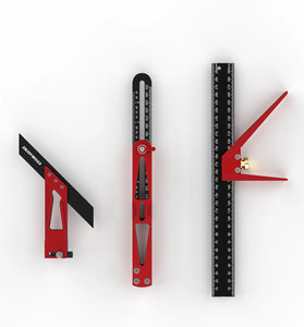 ENJOYWOOD 3PCS Multi-angle Measuring Ruler Square Ruler Metric and Imperial Scale Woodworking Scribing Measure Tools for Marking and Measuring