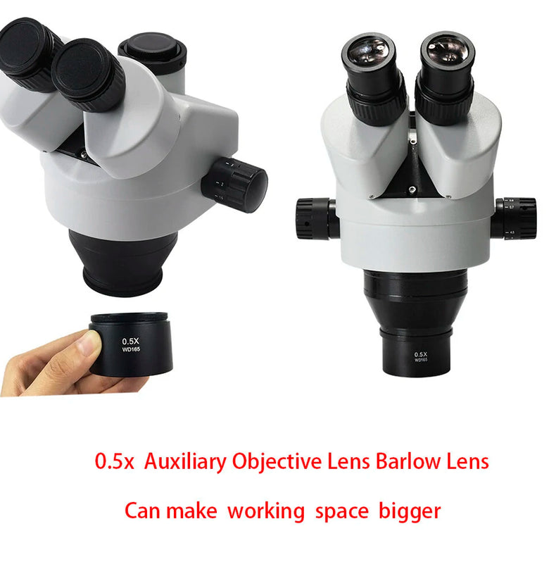 HAYEAR WD165 0.5X 0.7X  2.0X Auxiliary Objects Lens Microscope Camera Lens For Trinocular Binocular Stereo Zoom Microscope Barlow Glass Lens