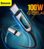 Baseus 100W LED Display Type-C to Type-C PD Power Delivery 2M Cable E-mark Chip Fast Charging Data Transfer Cord Line for Samsung Galaxy S21 Note S21 Iltra Huawei Mate 40 OnePlus 9 Pro for iPad Pro 2020 MacBook Air 2020