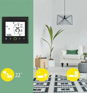 MOES Tuya WiFi Water/Electric Floor Heating Thermostat Gas Boiler Temperature Touch Panel Controller Smart Home Voice Control via Alexa Google Assistant