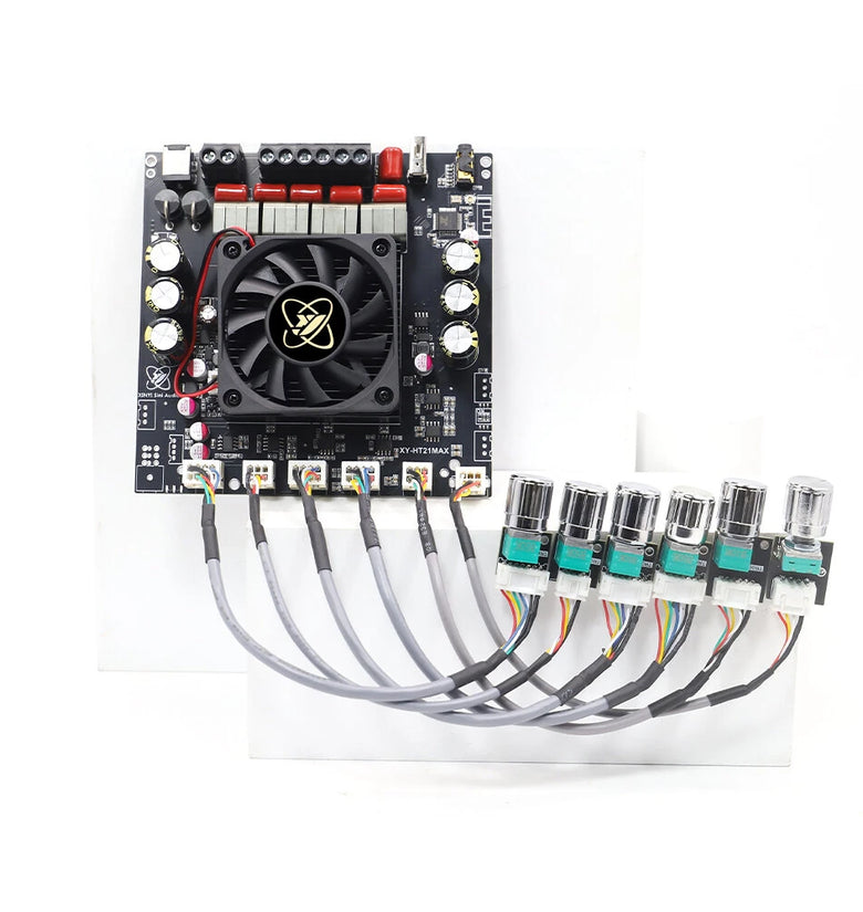 Sinilink Audio XY-HT21MAX Bluetooth Audio Power Amplifier 2.1 Channel 200W+200W Stereo 400W Subwoofer High Power Multi-format Support Adjustable Bass Treble Volume