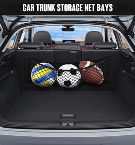 Car Trunk Organizer Mesh Net Double Mesh Trunk Storage Mesh Bag Fire Extinguisher Fixed Mesh Finishing Storage Elastic Strap
