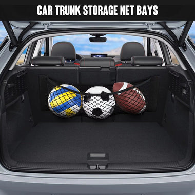Car Trunk Organizer Mesh Net Double Mesh Trunk Storage Mesh Bag Fire Extinguisher Fixed Mesh Finishing Storage Elastic Strap