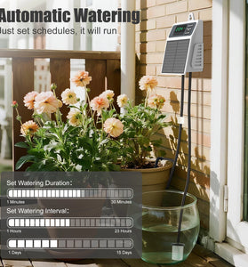 SOP17 Upgraded Solar Drip Irrigation System Automatic Watering Plants Supplies for Home and Garden Balcony Greenhouse Hanging Plants