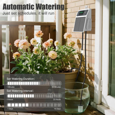 SOP17 Upgraded Solar Drip Irrigation System Automatic Watering Plants Supplies for Home and Garden Balcony Greenhouse Hanging Plants