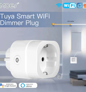 MOES Tuya WiFi Smart Dimmer Plug Brightness Adjust Timer for Tuya & Smart Life App Voice Control Work with Alexa Google Assistant
