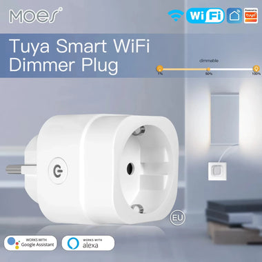 MOES Tuya WiFi Smart Dimmer Plug Brightness Adjust Timer for Tuya & Smart Life App Voice Control Work with Alexa Google Assistant