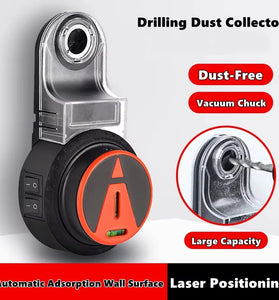 360  Rotatable Drilling Dust Collector Electric Vacuum Suction Laser Level Double Line Horizontal Built-in Rechargeable Lithium Battery Precise Alignment Dust-Free Drilling Tool