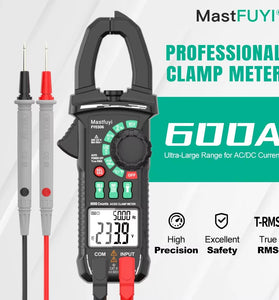 FUYI FY0306 Digital Clamp Meter True RMS Multimeter 5999 Counts AC DC Current Voltage Capacitance Diode Test Temperature Measurement Portable Professional Tool