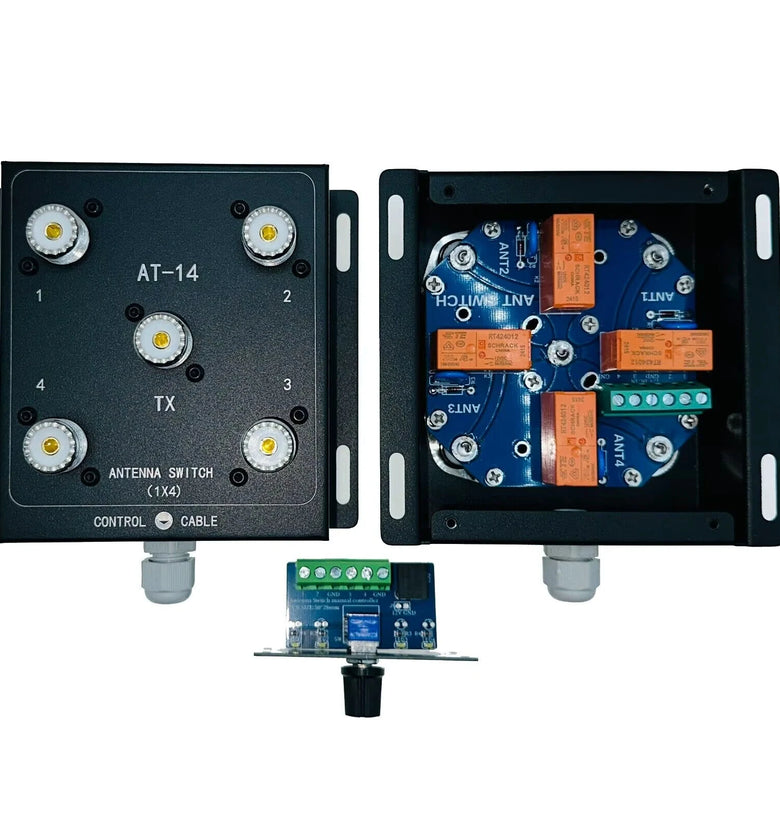 AT-14 4-Way Coax Remote Antenna Switch Convenient Switching 1.8MHz-60MHz 500W PEP