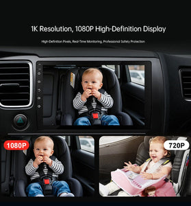 Car Baby Camera for Child Monitoring 1080P Night Vision HD with 2 in 1 Wireless CarPlay Android Auto Adapter
