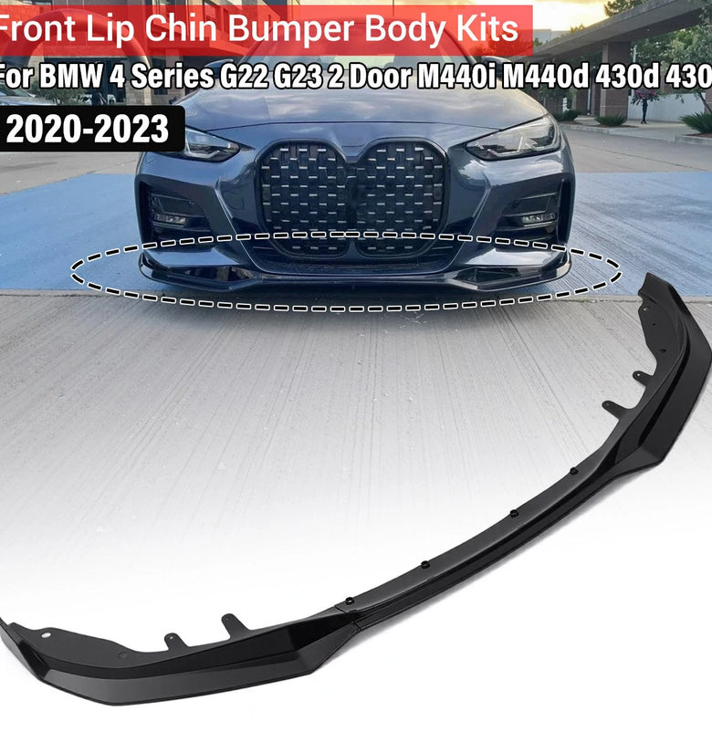 Front Bumper Splitter Lip Car Diffuser Spoiler Bumper Deflector For BMW 4 Series G22 G23 2 Door M440i M440d 430d 430i 2020-2023
