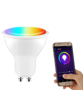 CROSIKO 5W GU10 RGB LED Light Bulb Works With Tuya WIFI Smart Alexa Google Voice Control Bluetooth Bedroom Lamp Bulbs Adjustable Light