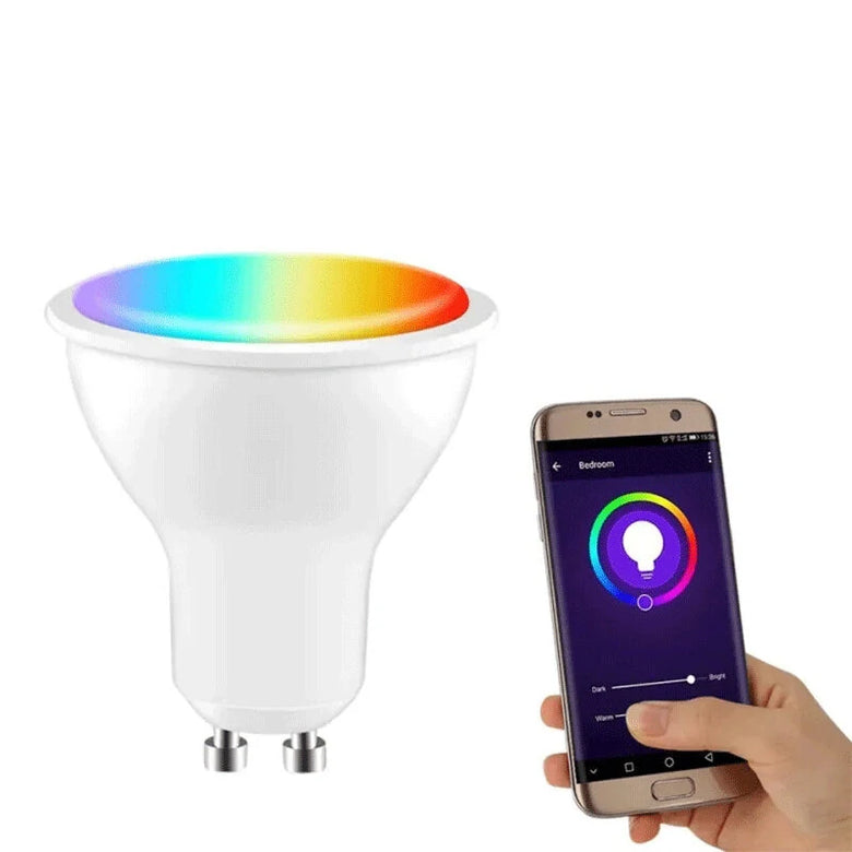 CROSIKO 5W GU10 RGB LED Light Bulb Works With Tuya WIFI Smart Alexa Google Voice Control Bluetooth Bedroom Lamp Bulbs Adjustable Light