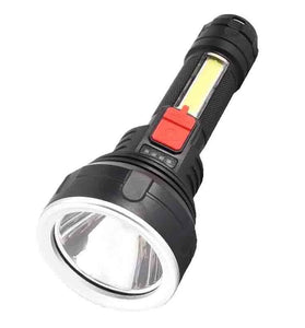 Portable 9LED+COB 800LM Dual Light Source Flashlight Built-in 1200mAh Battery USB Rechargeable For Household Hiking Emergency Torch