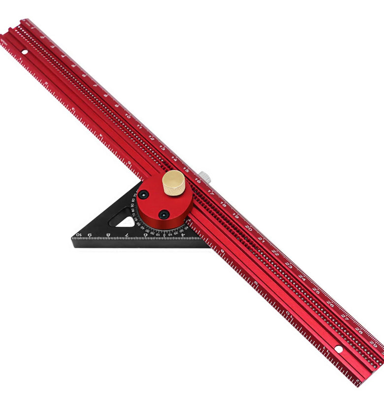 Carpenty Precision Scribe Ruler Carpenty Aluminum T-Type Line Drawing Hole Ruler Woodworking Square Layout Marking Gauge