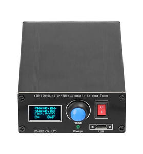 ATU-10-0A 20W 1.8-30MHz Mini Automatic Antenna Tuner OLED Display Aluminum Alloy Outcase with1800MAh Battery ATU Antenna Tuner