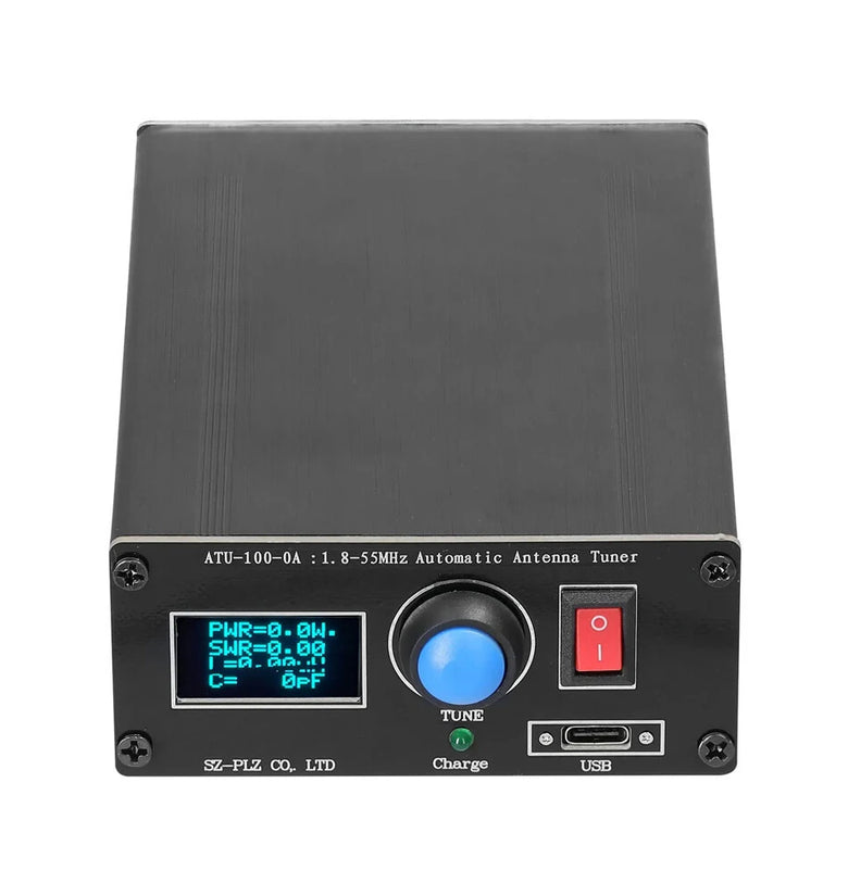 ATU-10-0A 20W 1.8-30MHz Mini Automatic Antenna Tuner OLED Display Aluminum Alloy Outcase with1800MAh Battery ATU Antenna Tuner