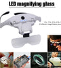 300mah Professional Magnifying Glasses with 5 Lens 1X-3.5X 4 LED Headband Magnifier Lamp USB Charging Jeweler Repair Loupe Craft
