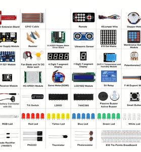 Raspberry Pi 4 Ultimate Starter Kit Compatible with R3 RFID GPIO LCD1602 Ultrasonic Sensor Servo Motor and More for DIY Projects