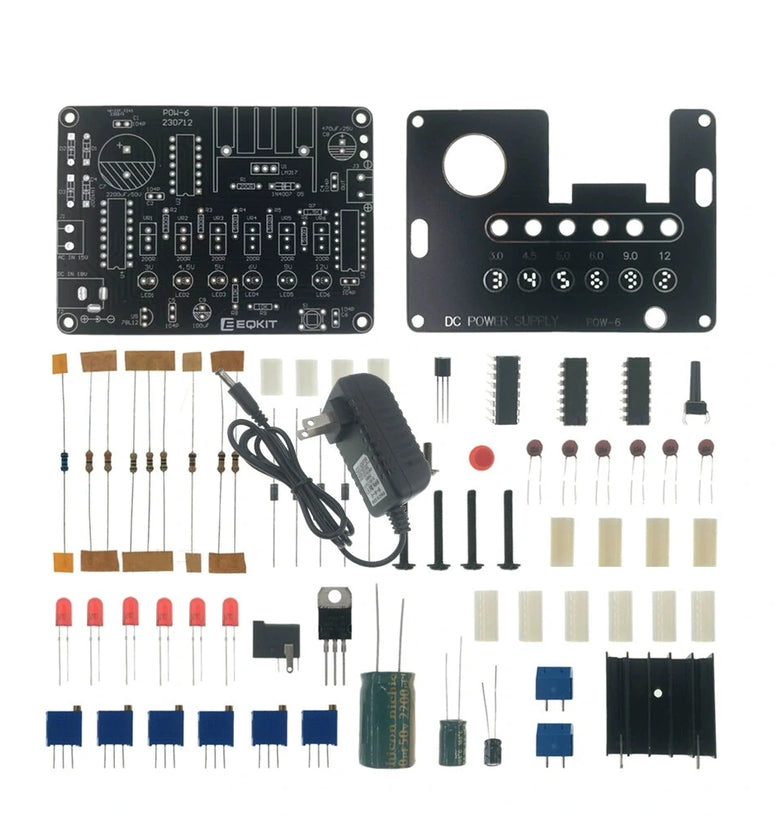 EQKIT CNC Regulated Power Supply Kit Adjustable with Voltage Indication Electronic DIY Production