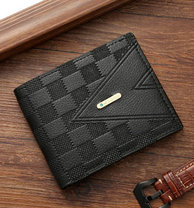 Men's Soft PU Leather Wallet Multi-Card Credit Card Purse Folding Purse Short Large Capacity Business Wallet