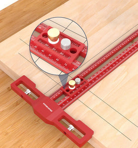 ENJOYWOOD TS-24 Scribing Ruler Multi-Function 400mm/600mm Snap-In Slider 360 Marking Thickened Base Adjustable Length 400mm/600mm for Precision Tasks