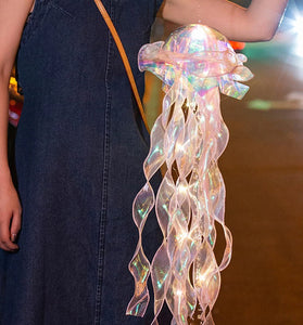 Colorful Jellyfish Lamp Vibrant and Unique Glow Bedroom Decoration - Handmade Lace Lampshade Perfect Gift for Friends and Family