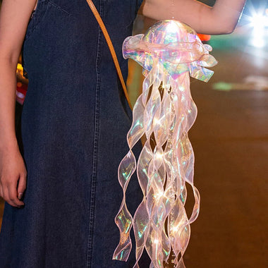 Colorful Jellyfish Lamp Vibrant and Unique Glow Bedroom Decoration - Handmade Lace Lampshade Perfect Gift for Friends and Family