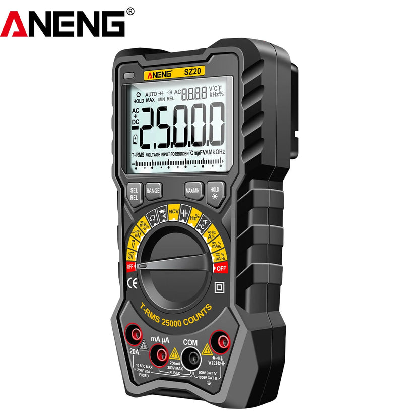 ANENG SZ20 High Accuracy Multimeter with Screen Backlight NCV Induction Dual Fireproof Fuse AC DC Voltage Detection up to 25000 Range Ideal for Electricians Technicians DIY