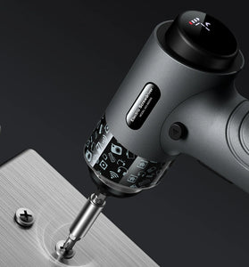 32-in-1 Electric Screwdriver Set with 200rpm Speed, Enhanced 6N.m Electric and 10N.m Manual Torque Illuminating LED Lights Digital Display and One-Button Control Includes USB Cable and Storage Bag