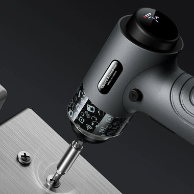 32-in-1 Electric Screwdriver Set with 200rpm Speed, Enhanced 6N.m Electric and 10N.m Manual Torque Illuminating LED Lights Digital Display and One-Button Control Includes USB Cable and Storage Bag